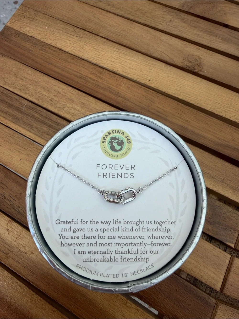 Spartina 449 Silver Rhodium-Plated Friendship Necklace